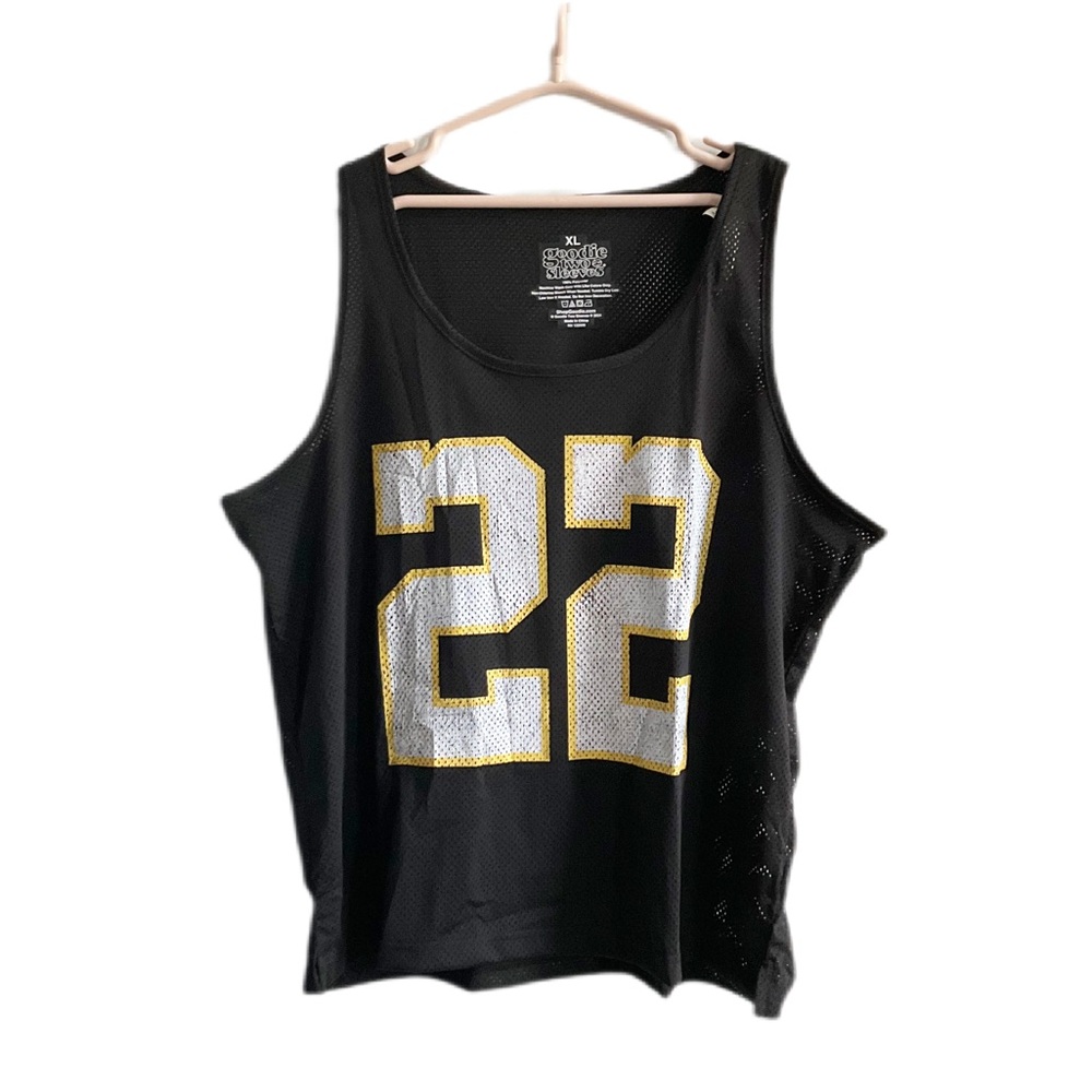 Black, White, Yellow Mesh Basketball Number Jersey #22, XL